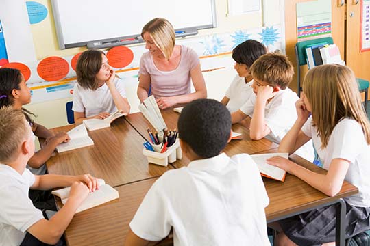 Children in a Modern Foreign Language cultural lesson